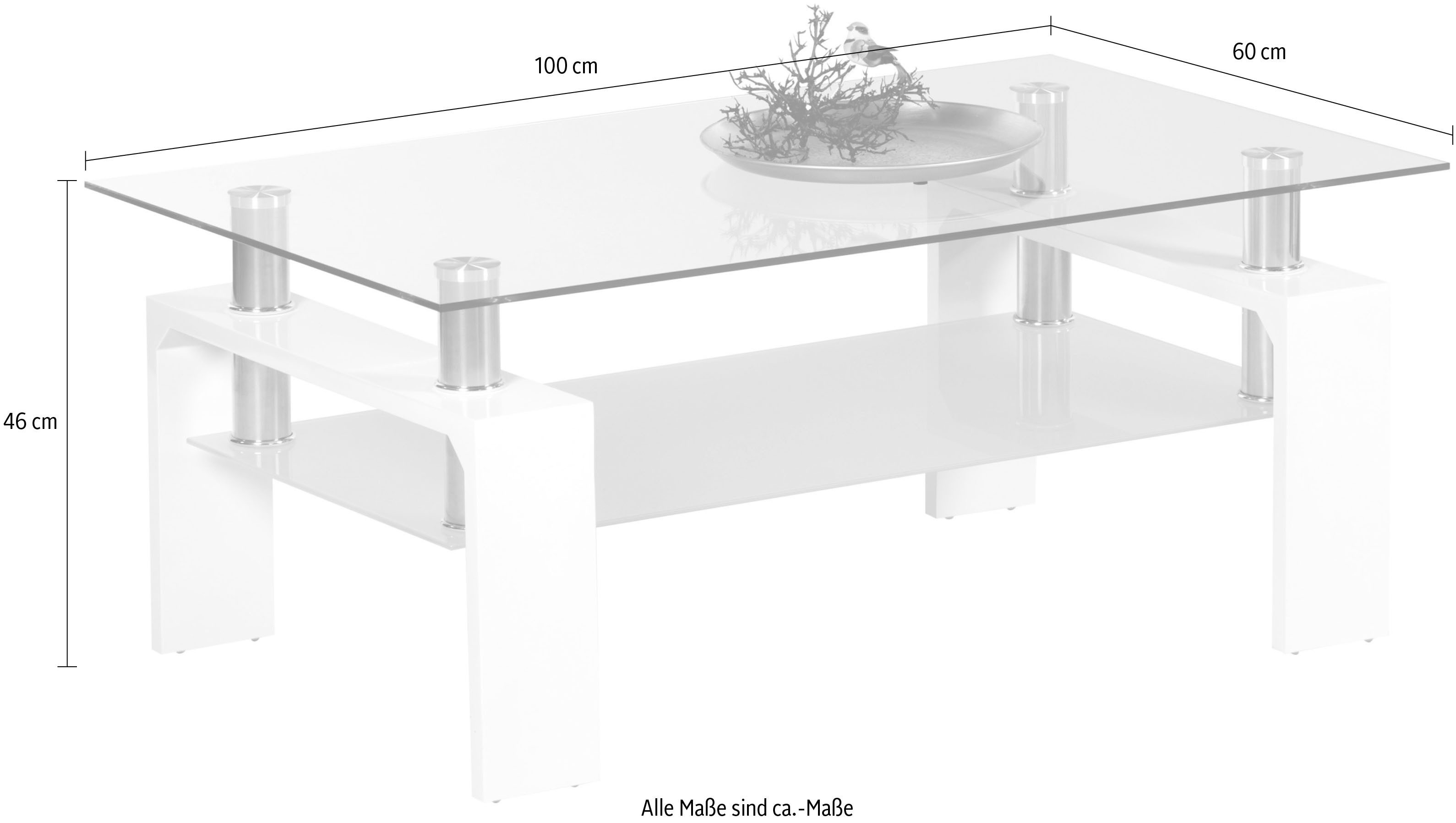 Stolkom Couchtisch "Mango II Glastisch, Wohnzimmertisch, Tisch Glas BxHxT 1 günstig online kaufen