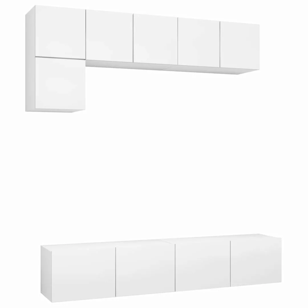 5-tlg. Tv-schrank-set Weiß Spanplatte günstig online kaufen