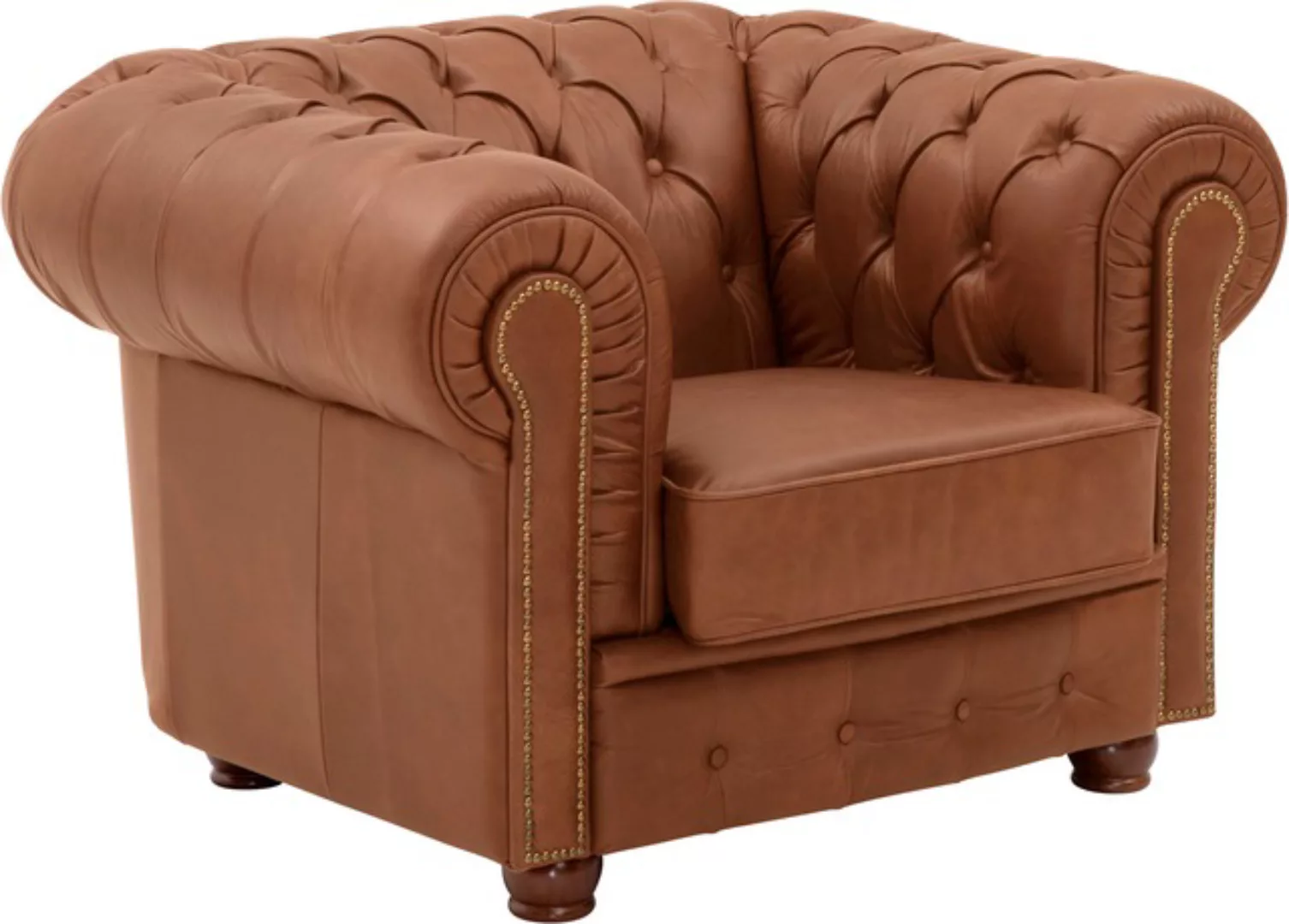 Max Winzer® Sessel »Norwin, Loungesessel, Chesterfield mit Ziernägeln in de günstig online kaufen