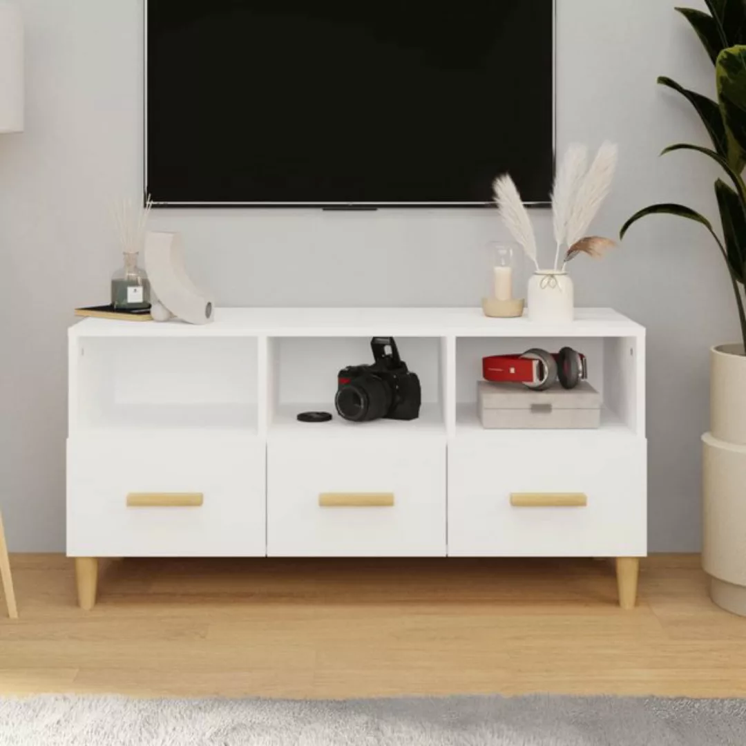 vidaXL TV-Schrank TV-Schrank Weiß 114x35x52 cm Massivholz Kiefer günstig online kaufen