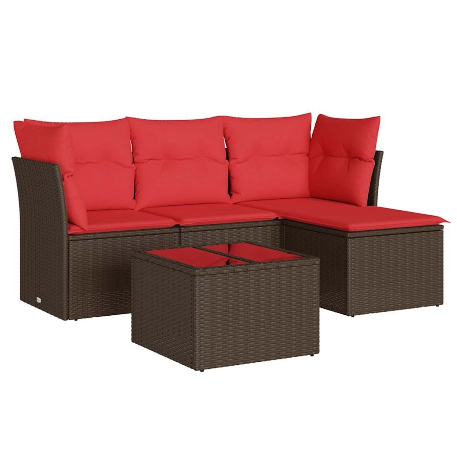 vidaXL 5-Tlg Garten-Sofagarnitur mit Kissen Braun Poly Rattan 3217554 günstig online kaufen