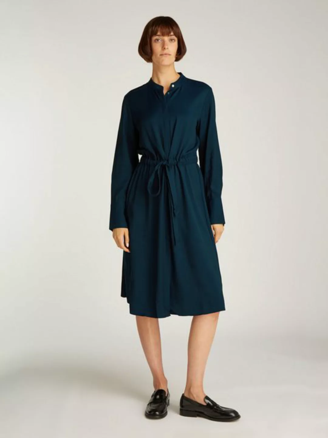 Tommy Hilfiger Blusenkleid SOFT VIS COLARLESS SHIRT DRESS mit Bindeband günstig online kaufen