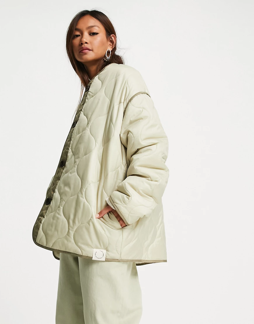 Topshop – Leichte Steppjacke in Grau günstig online kaufen