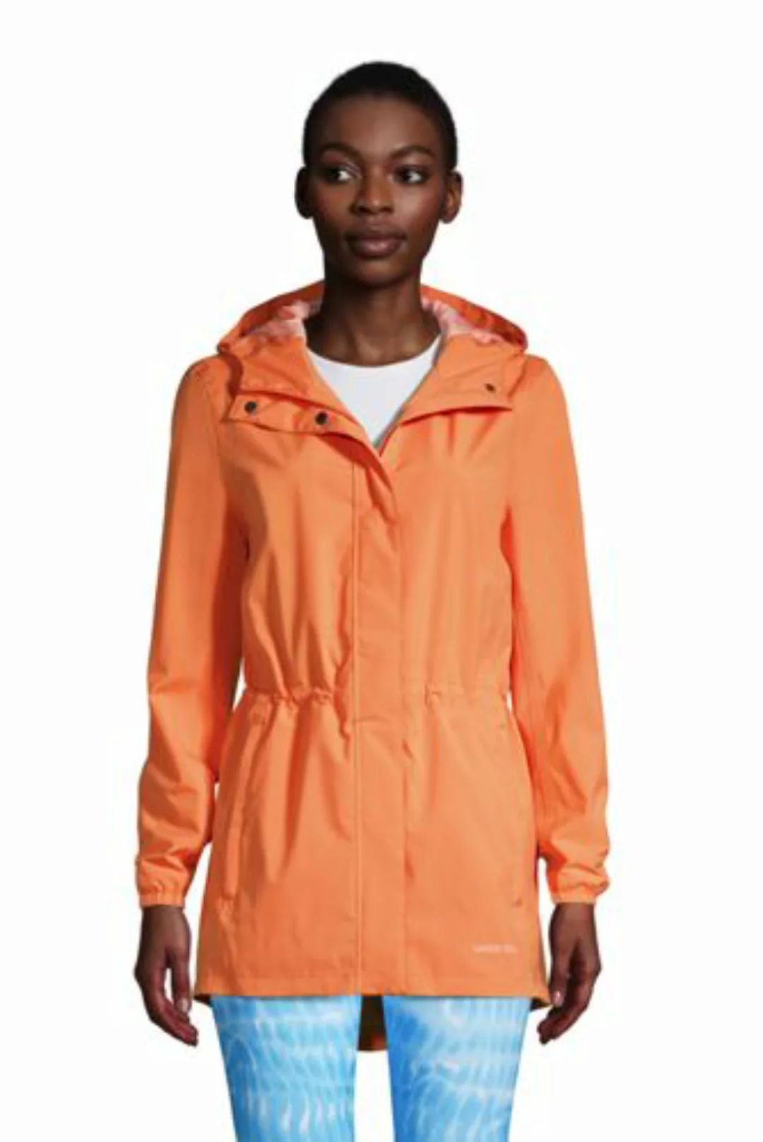 Wasserdichte Regenjacke mit Packfach, Damen, Größe: XS Normal, Orange, Poly günstig online kaufen