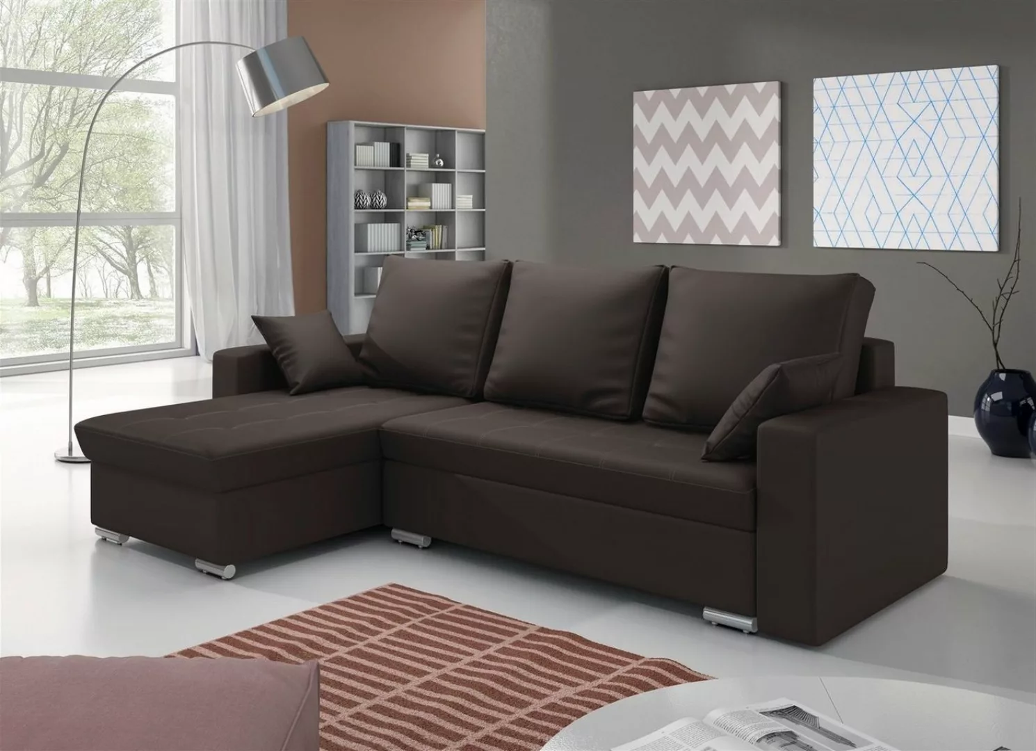 Fun Möbel Ecksofa Sofa ADARA in Kunstleder Ottomane Links oder Rechts, inkl günstig online kaufen