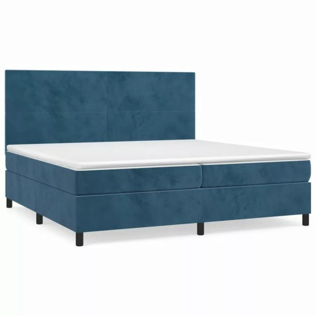 vidaXL Boxspringbett Boxspringbett mit Matratze Dunkelblau 200x200 cm Samt günstig online kaufen