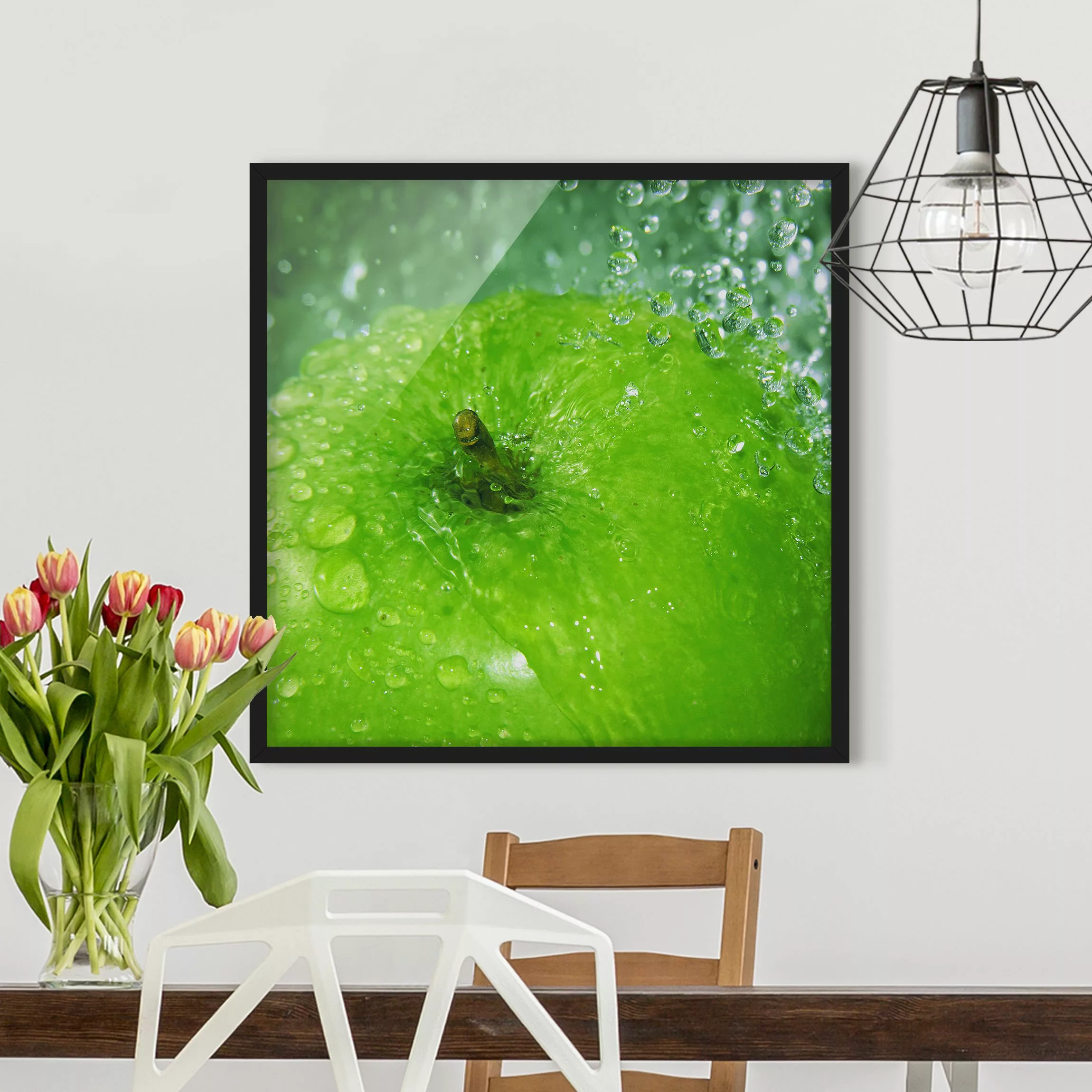 Bild mit Rahmen - Quadrat Green Apple günstig online kaufen