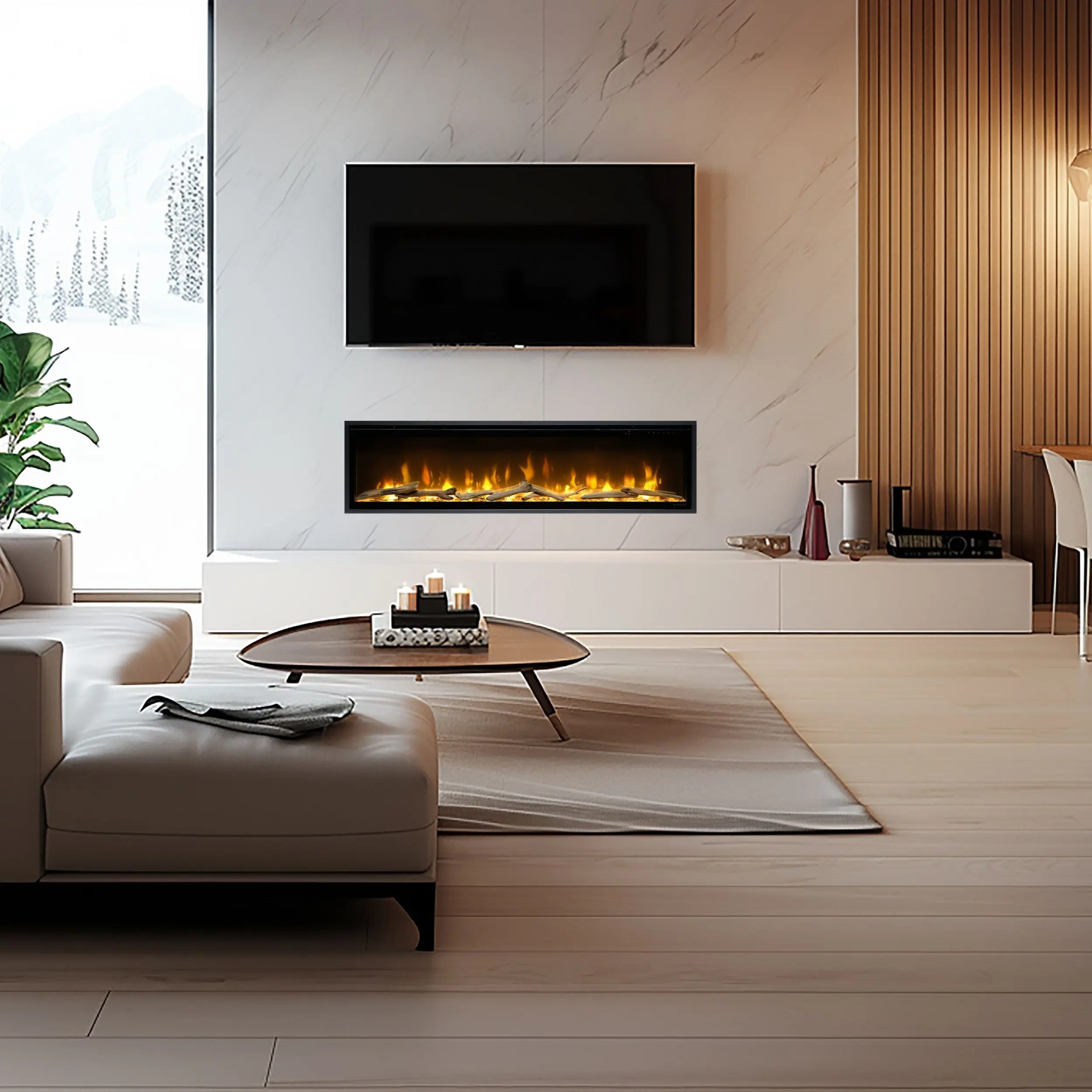 Dimplex Ignite Evolve Elektro-Wandkamin Optiflame: 156 cm / 60" - Mit Eiche günstig online kaufen