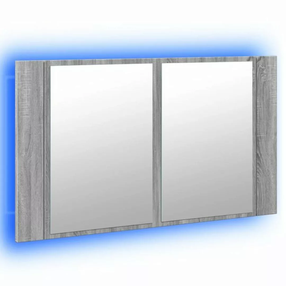 vidaXL Spiegelschrank LED-Spiegelschrank Grau Sonoma 80x12x45 cm Acryl günstig online kaufen