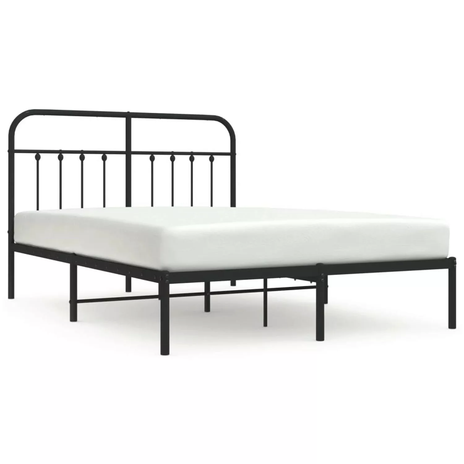 vidaXL Bettgestell mit Kopfteil Metall Schwarz 135x190 cm Modell 121796596 günstig online kaufen