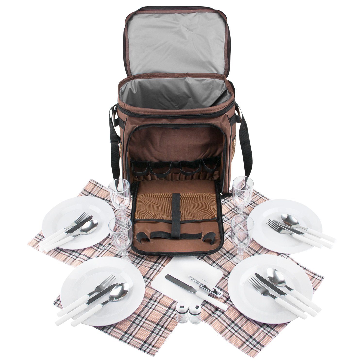 anndora Picknicktasche Umhängetasche Tragetasche + Zubehör günstig online kaufen