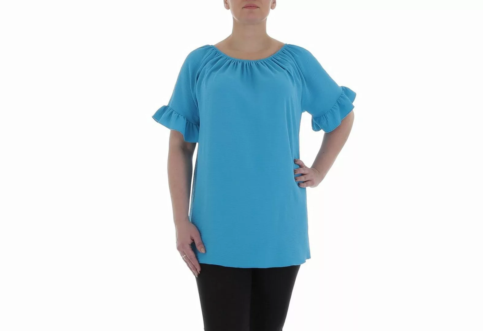 Ital-Design Kurzarmbluse Damen Elegant (85915857) Bluse in Blau günstig online kaufen