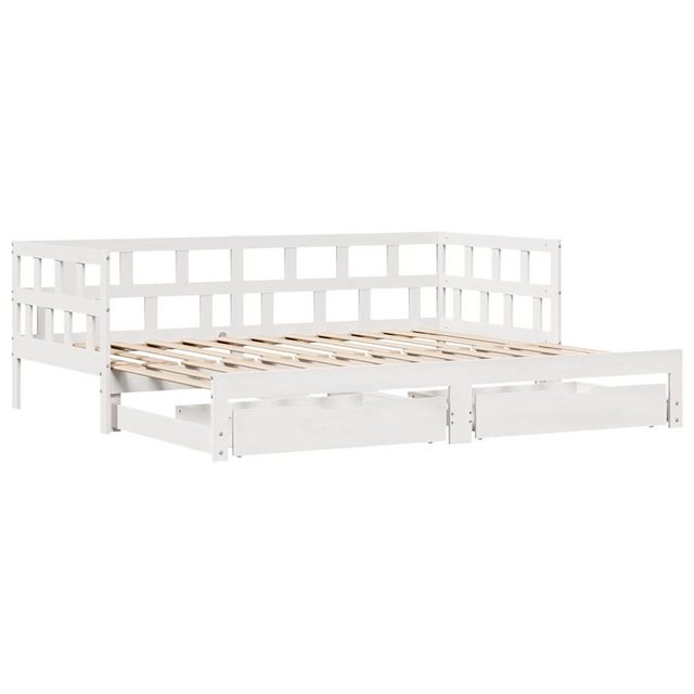 vidaXL Bett, Tagesbett Ausziehbar mit Schubladen ohne Matratze Weiß 90x190c günstig online kaufen