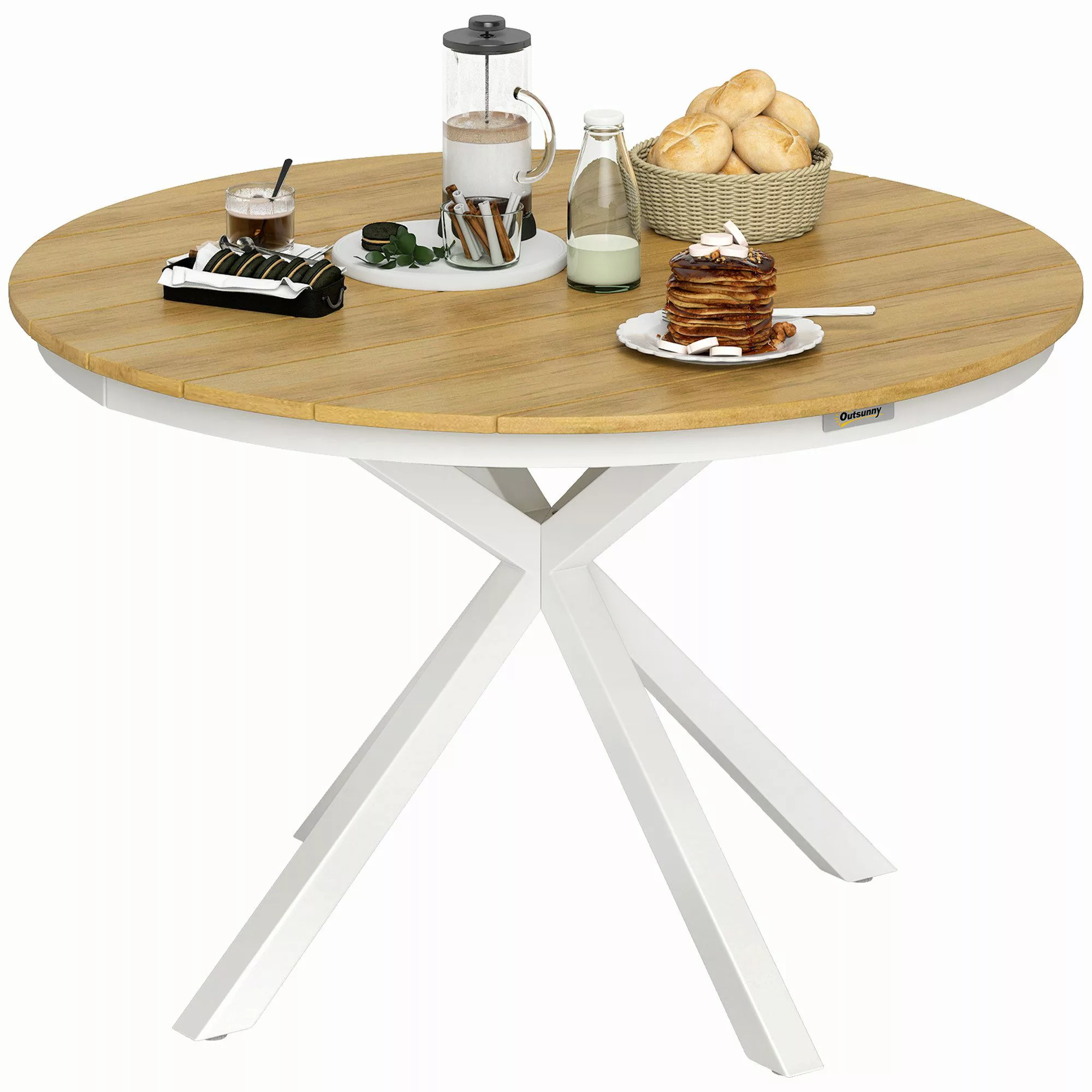 Outsunny Gartentisch mit Kreuzbeine, Lattendesign (Beistelltisch günstig online kaufen