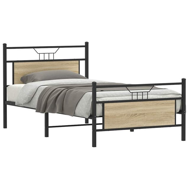 vidaXL Bett, Bettgestell ohne Matratze Sonoma-Eiche 100x190 cm Holzwerkstof günstig online kaufen