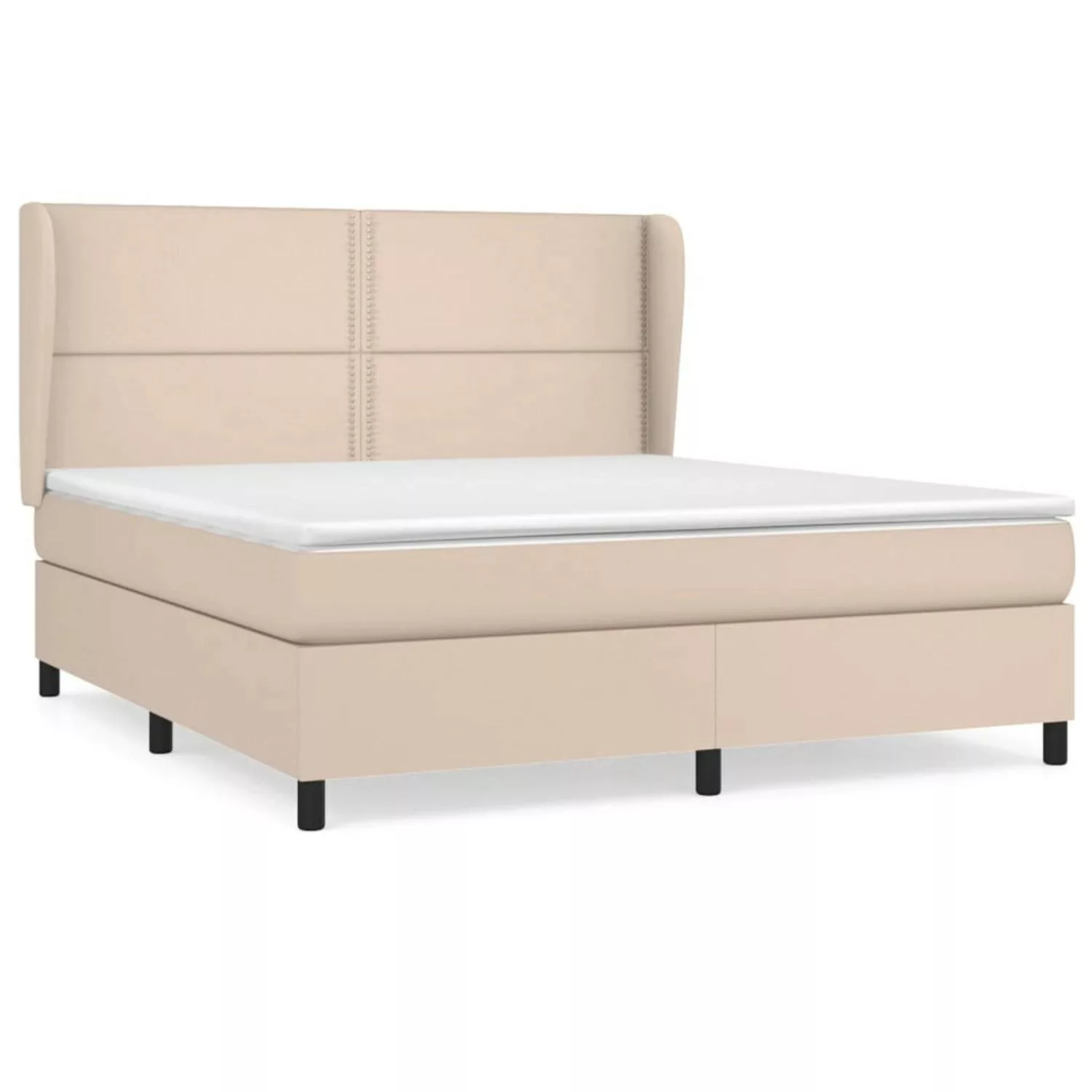 vidaXL Boxspringbett Matratze Cappuccino-Braun 160x200 cm Kunstleder1466711 günstig online kaufen