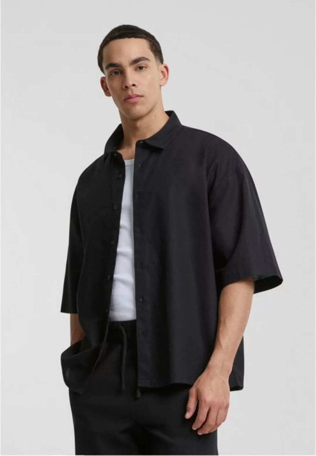 URBAN CLASSICS Langarmhemd Boxy Cotton Linen Shirt günstig online kaufen