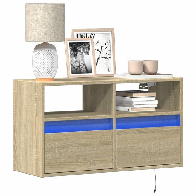 vidaXL Schrankmodule TV-Wandschrank mit LED-Beleuchtung Sonoma-Eiche 80x31x günstig online kaufen