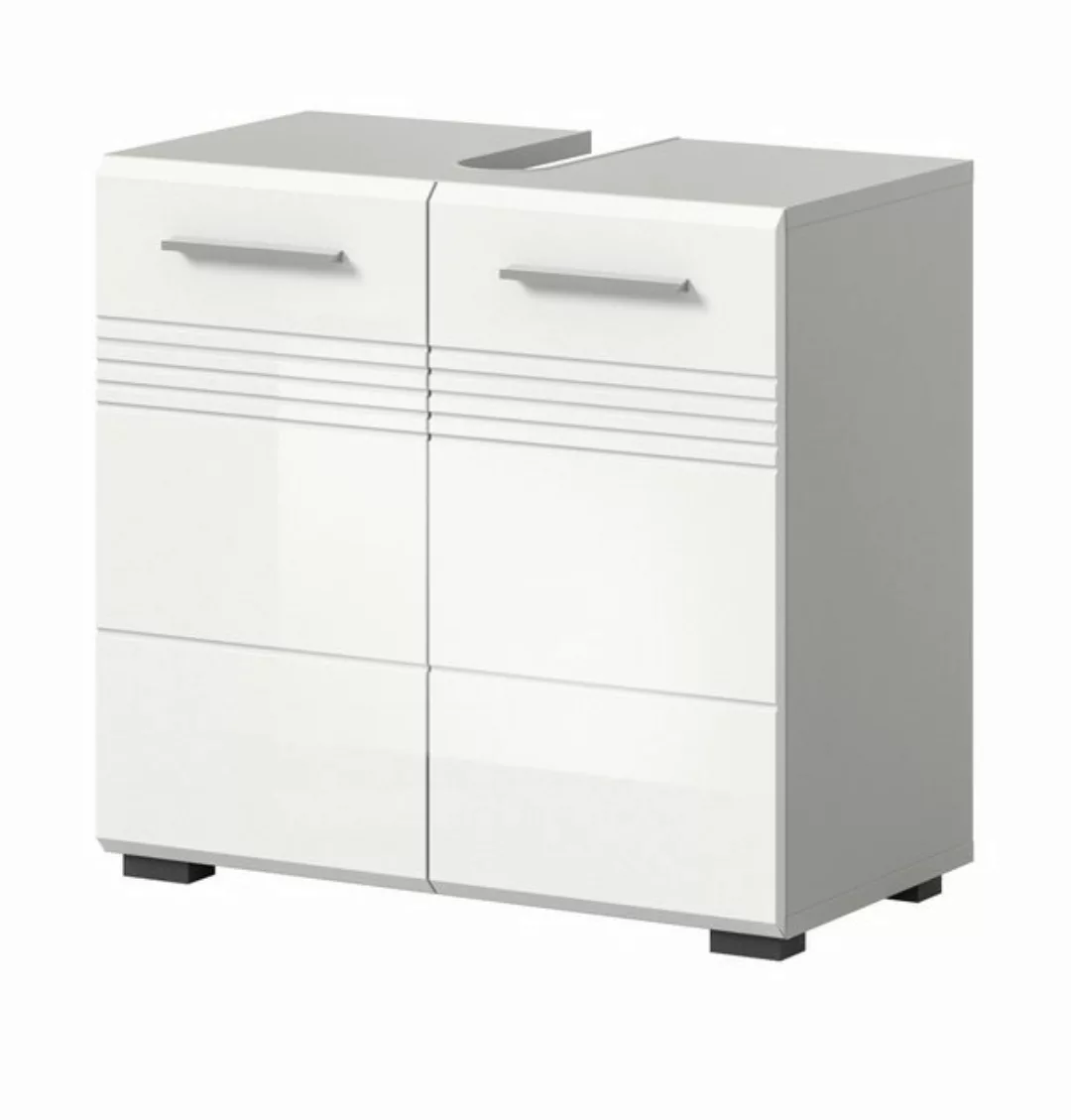 Inn.Furn Waschbeckenunterschrank Carlo (in weiß Hochglanz und grau, 60 cm) günstig online kaufen