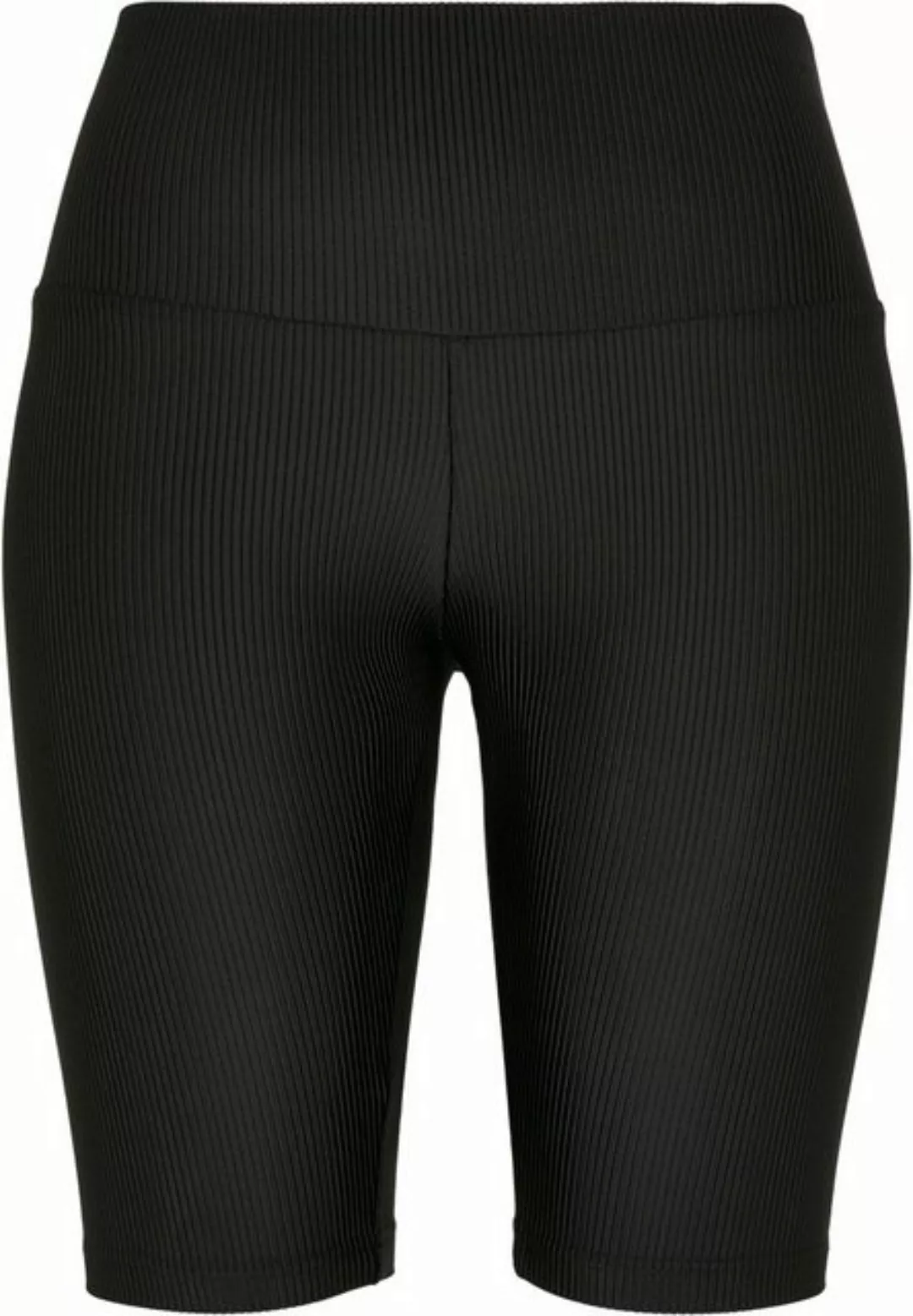 URBAN CLASSICS Stoffhose Urban Classics Damen Ladies High Waist Shiny Rib C günstig online kaufen