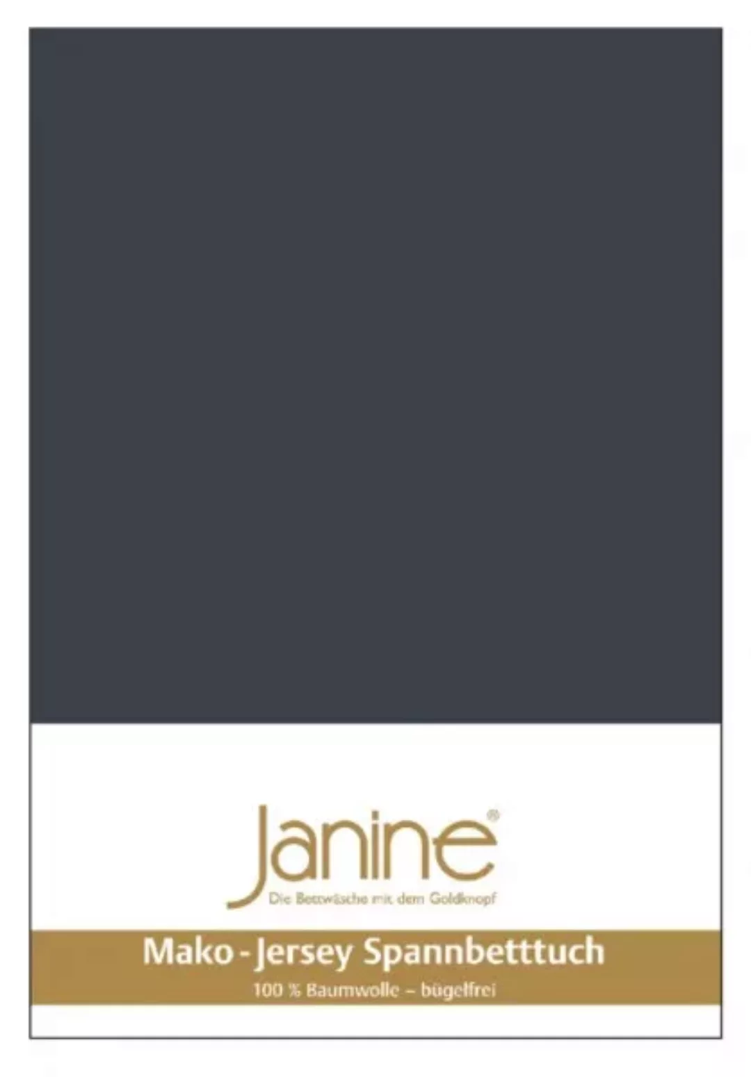 Janine Spannbetttuch Mako-Feinjersey 5007 titan Größe:  150x200 cm günstig online kaufen