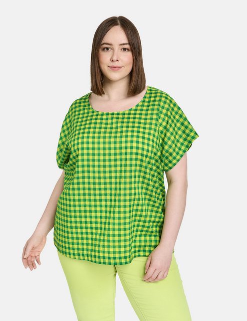 Samoon Kurzarmbluse Blusenshirt mit Karomuster günstig online kaufen