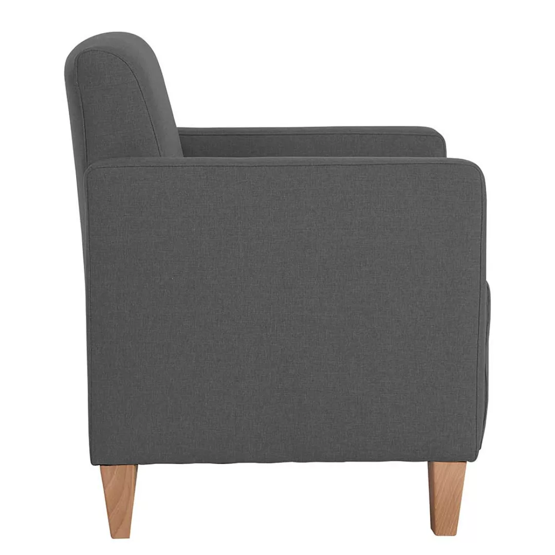 Sessel Anthrazit modern aus Flachgewebe Vierfußgestell aus Holz günstig online kaufen