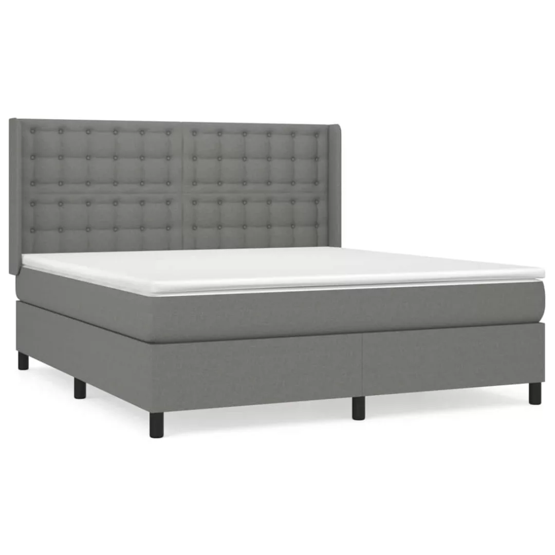 Vidaxl Boxspringbett Mit Matratze Dunkelgrau 160x200 Cm Stoff günstig online kaufen