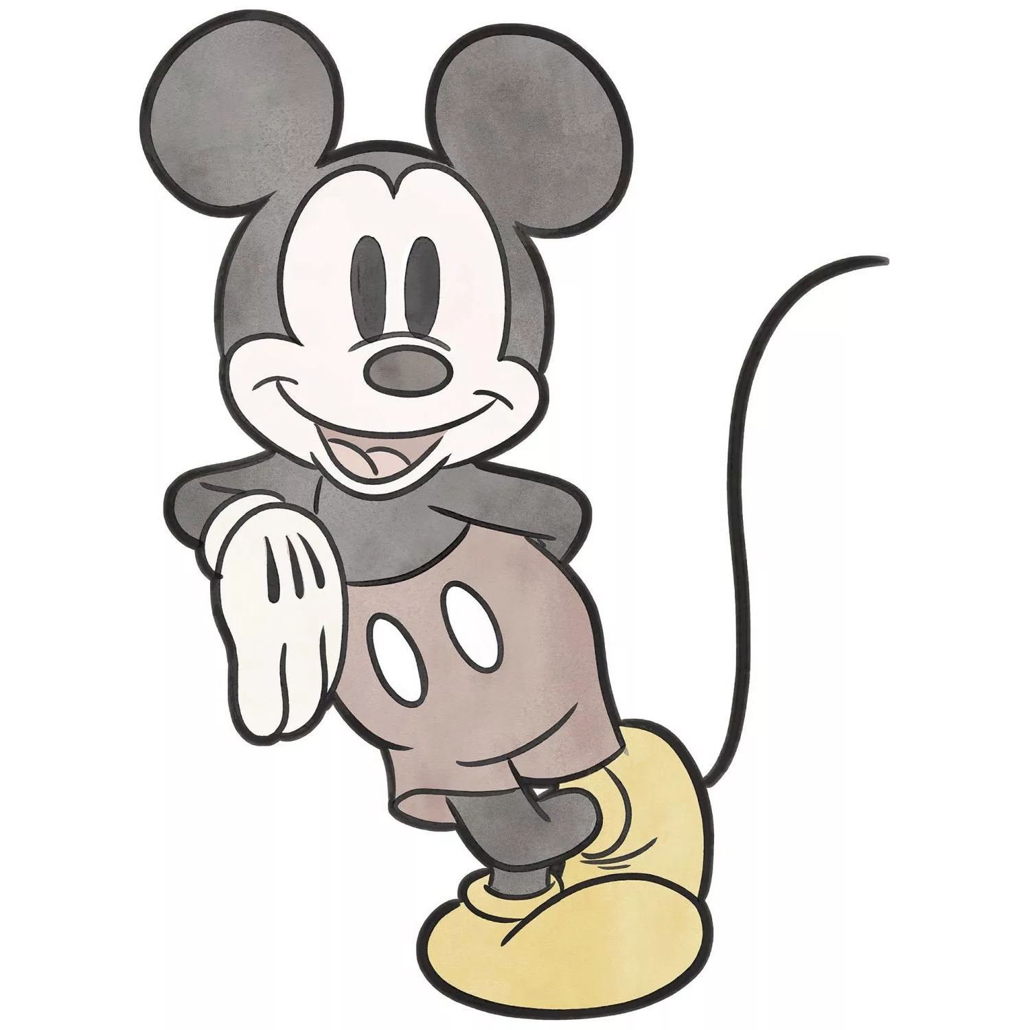 Disney Wandtattoo Mickey Mouse Grau Rot und Gelb 100 x 127 cm 612723 günstig online kaufen