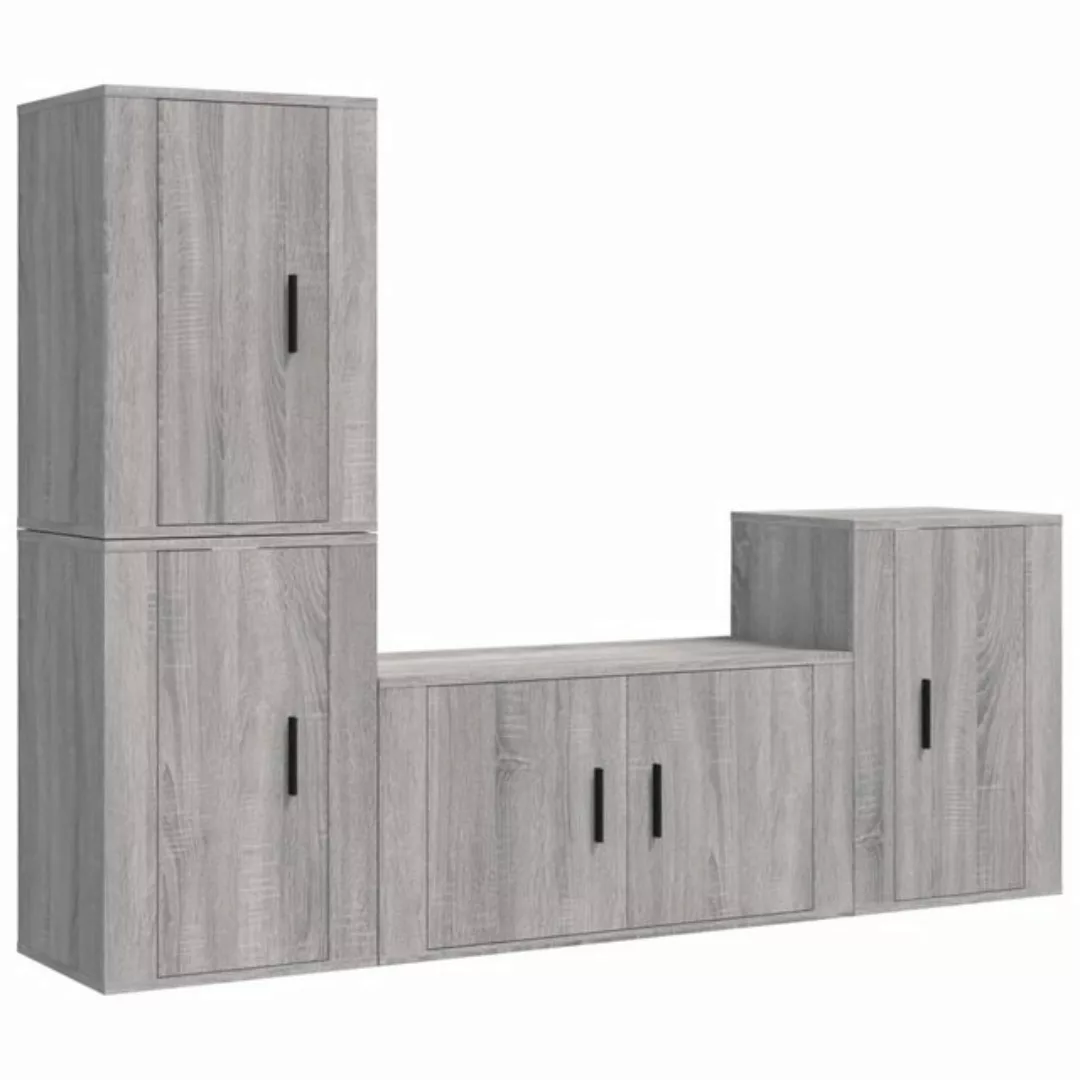 Vidaxl 4-tlg. Tv-schrank-set Grau Sonoma Holzwerkstoff günstig online kaufen