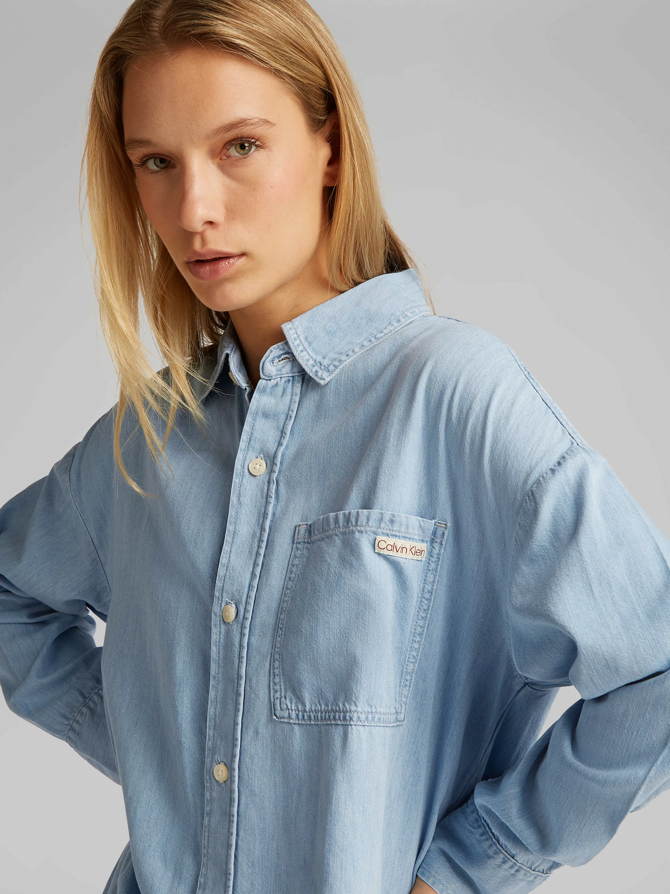 Calvin Klein Jeans Jeanskleid "TENCEL LOOSE SHIRT DENIM DRESS", mit Logosti günstig online kaufen