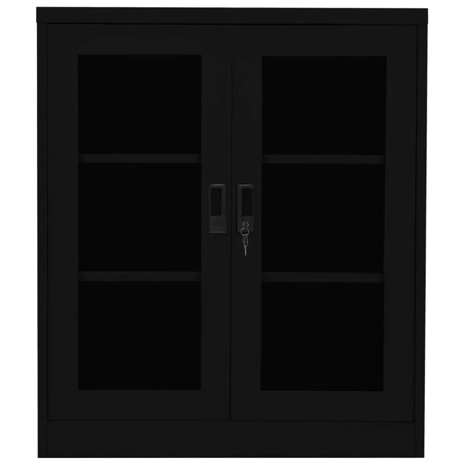 Büroschrank Schwarz 90x40x105 Cm Stahl günstig online kaufen