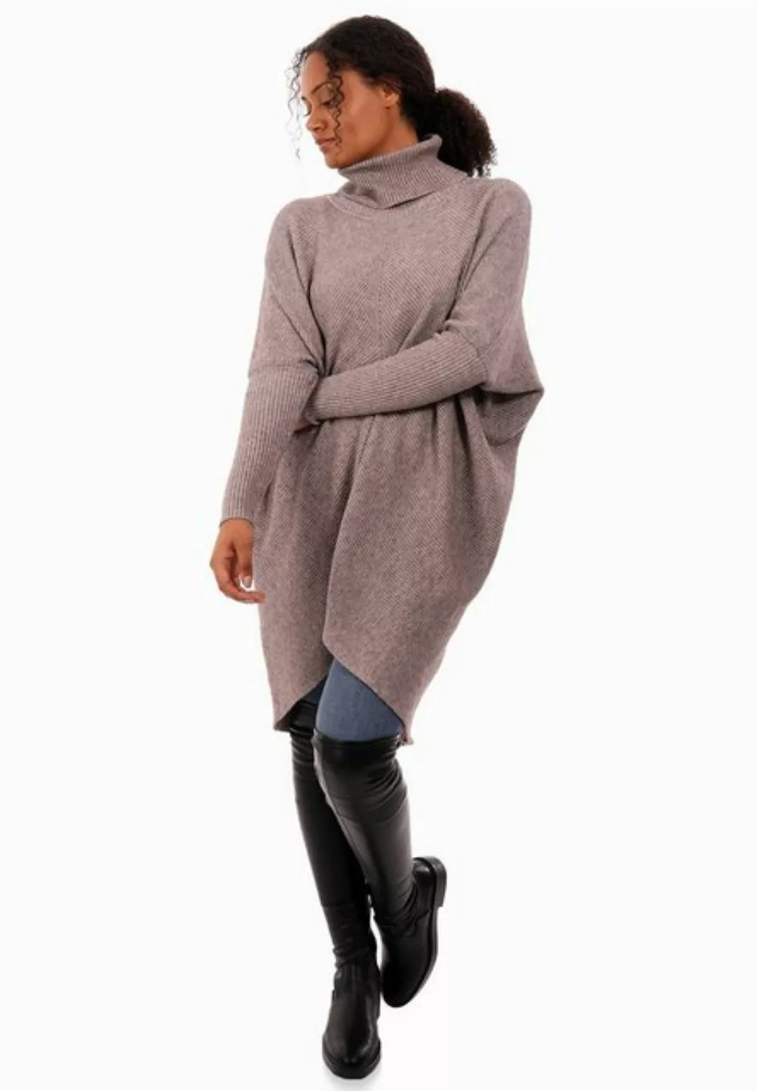 YC Fashion & Style Longpullover Strickpullover asymmetrisch Plus Size mit R günstig online kaufen