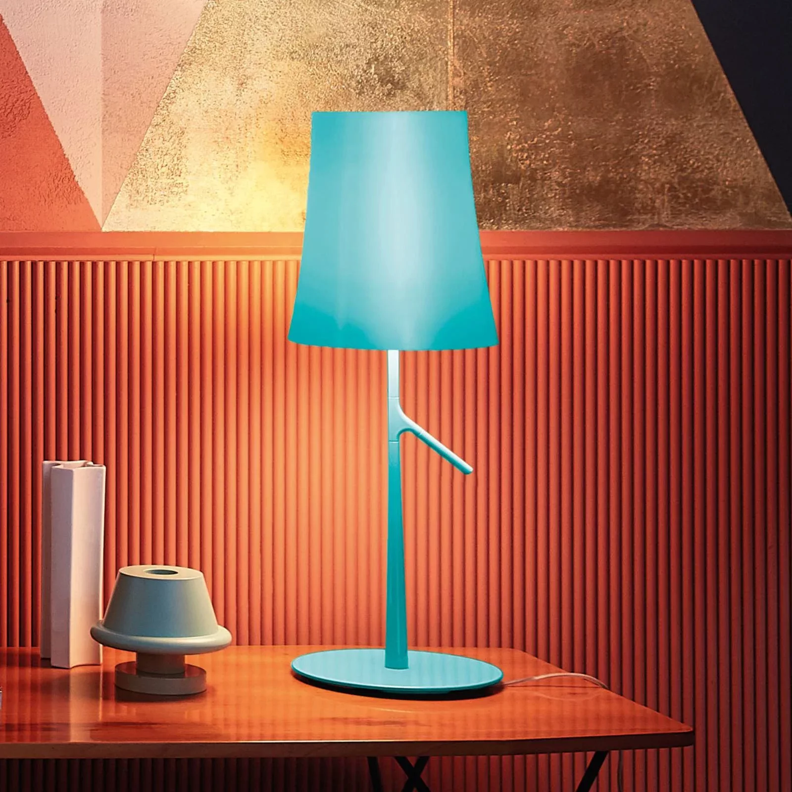 Foscarini Birdie LED piccola Tischlampe aquamarin günstig online kaufen