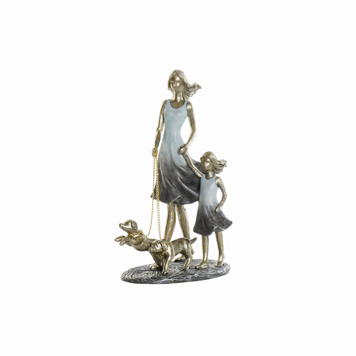 Deko-figur Dkd Home Decor Blau Golden Harz Moderne Familie (16 X 9,5 X 24 C günstig online kaufen