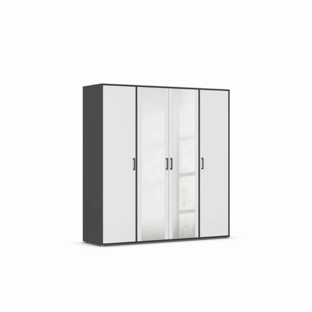 freiraum Drehtürenschrank Voyager 7 Böden, 1 Stange, weiß / Spiegel / grau günstig online kaufen