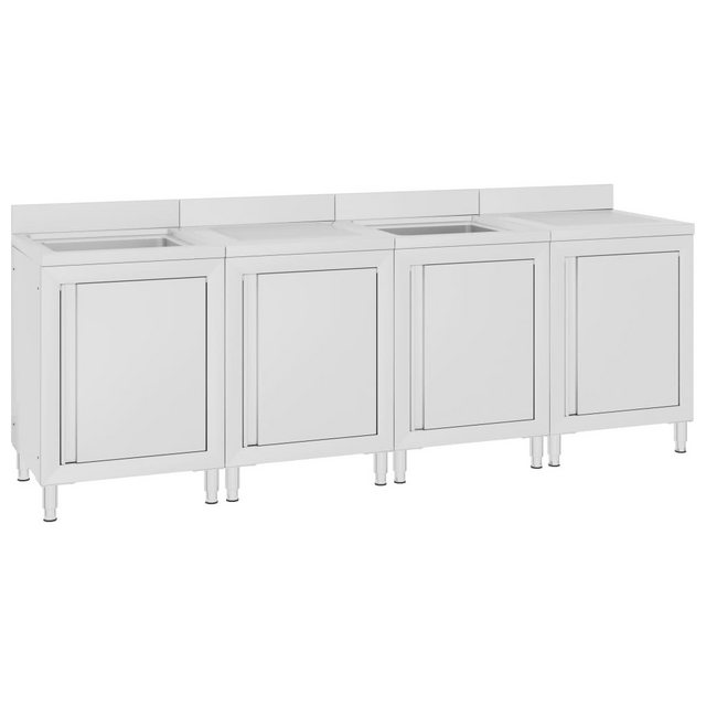 vidaXL Unterschrank Gastro-Spülenunterschrank 240x60x96 cm Edelstahl günstig online kaufen