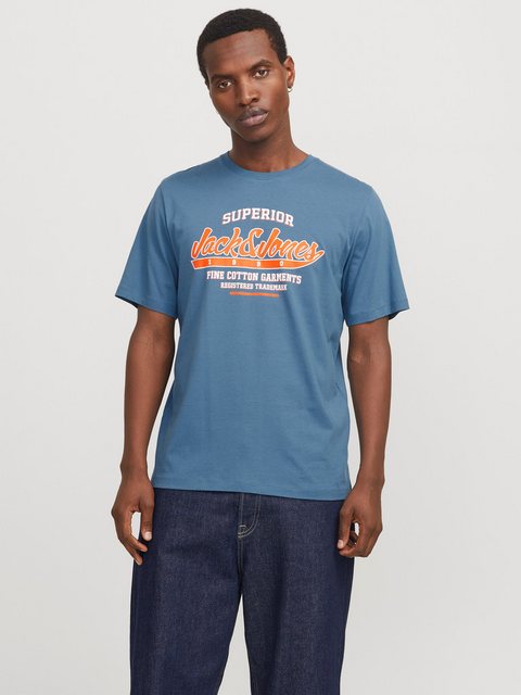 Jack & Jones Rundhalsshirt "JJELOGO TEE SS O-NECK 2 COL SS25 SN", mit Logo günstig online kaufen