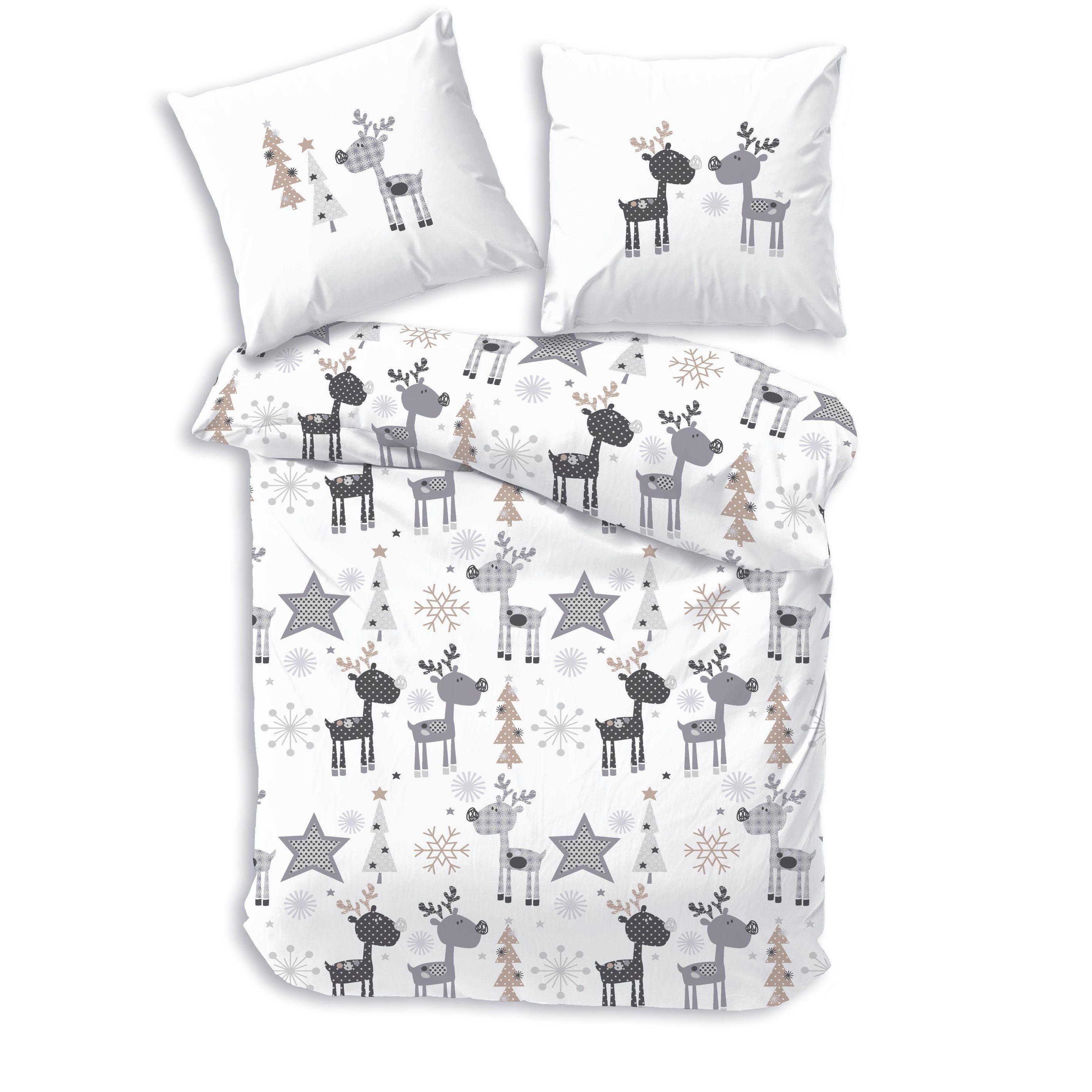 Träumschön Bettwäsche Biber Winter- Weihnachtsbettwäsche 135x200 günstig online kaufen
