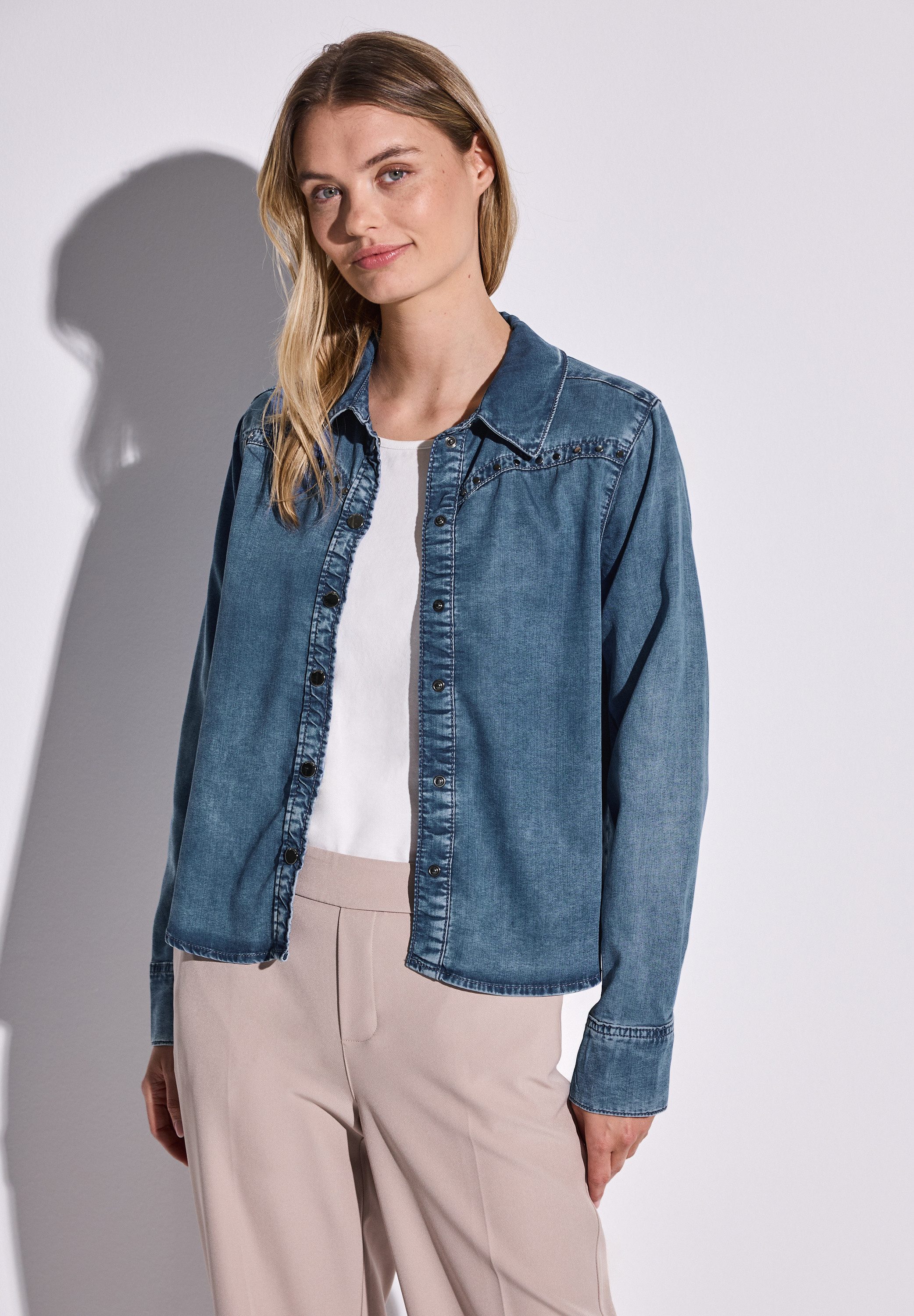 STREET ONE Jeansbluse mit Knopfleiste günstig online kaufen