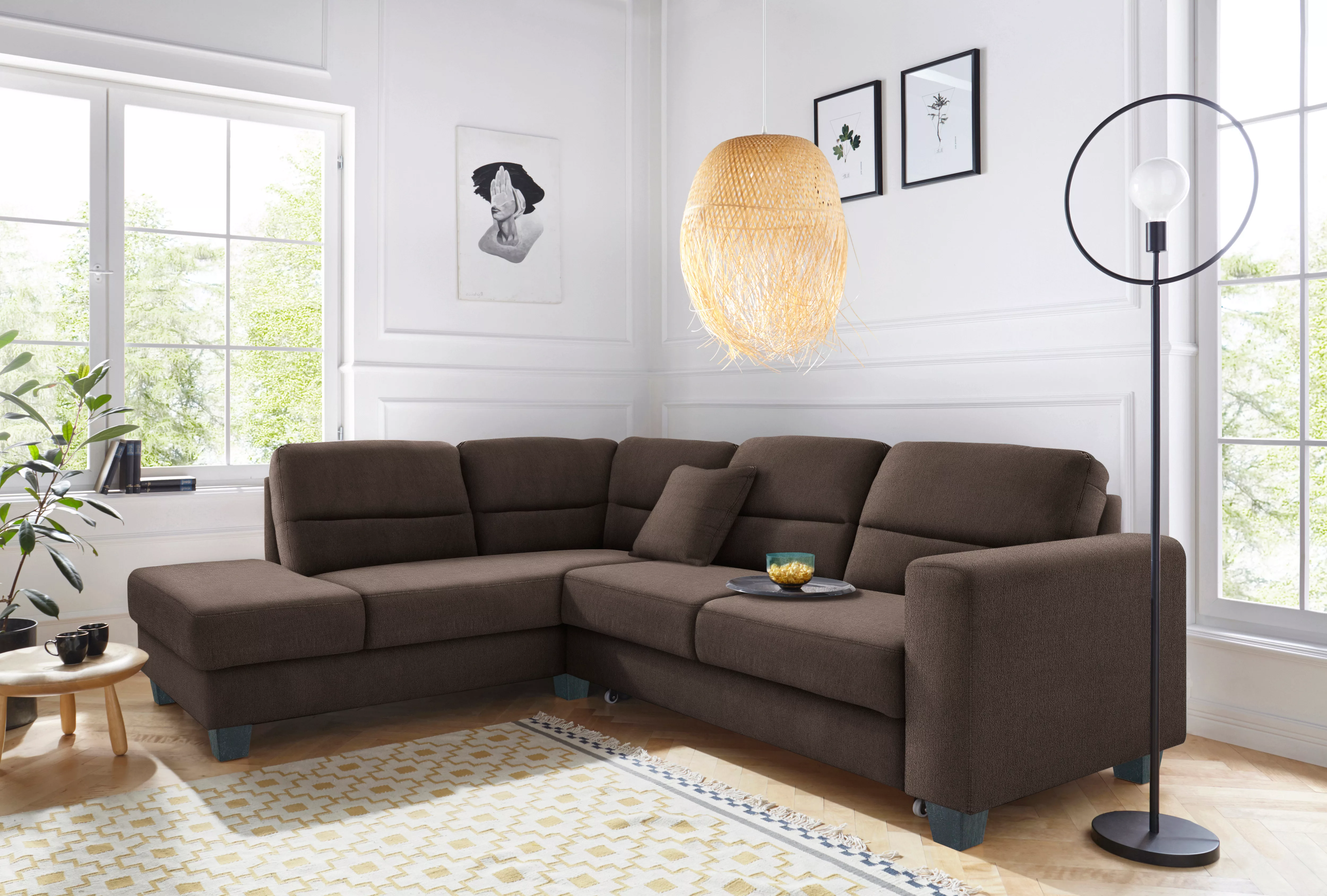 TRENDMANUFAKTUR Ecksofa »Chamber, zeitlos und modern, hoher Sitzkomfort, L- günstig online kaufen