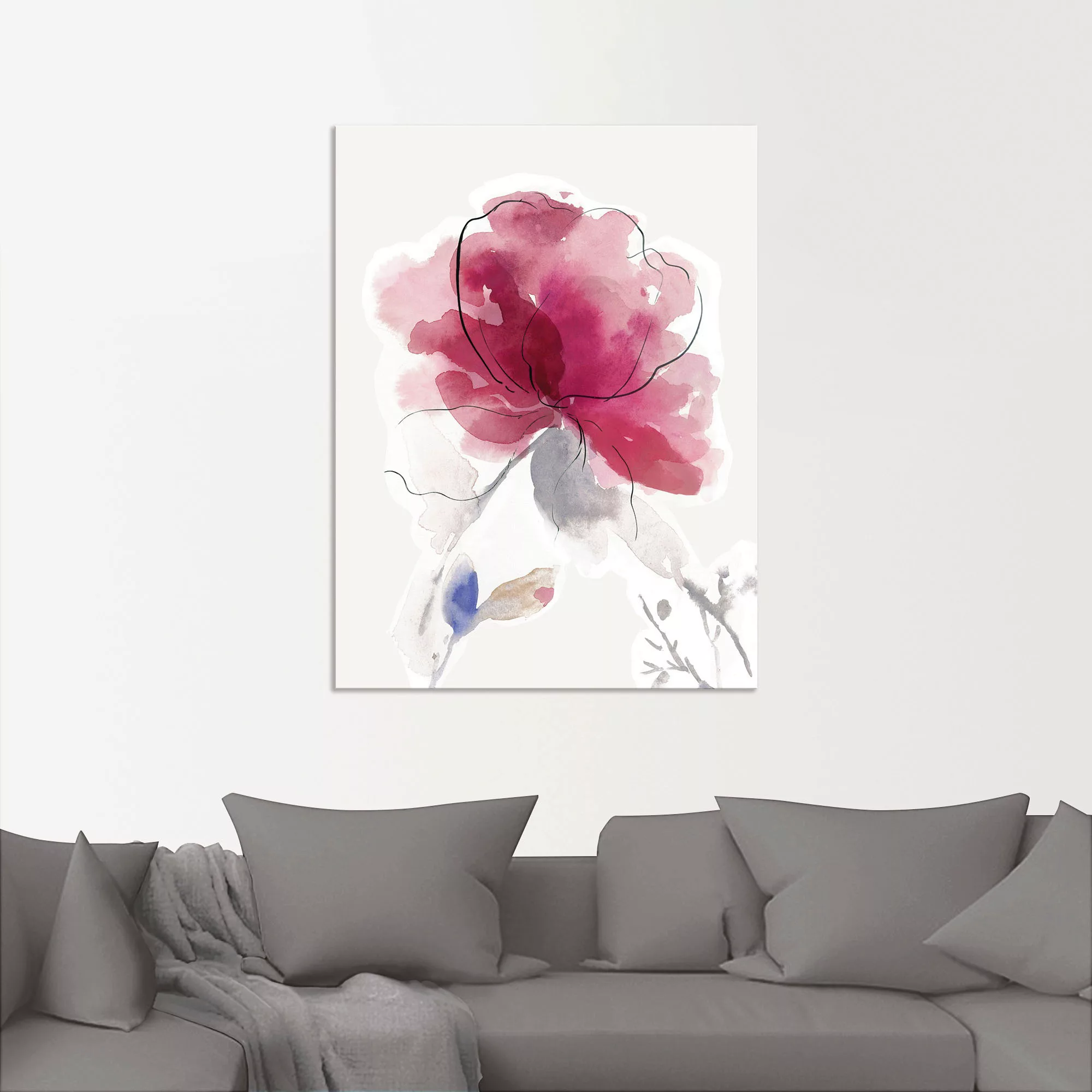 Artland Wandbild "Rosige Blüte II.", Blumenbilder, (1 St.), als Alubild, Ou günstig online kaufen