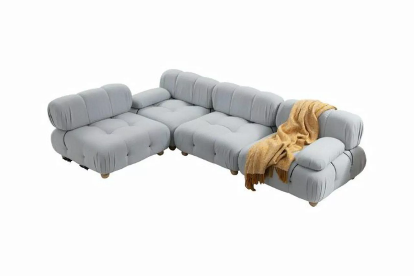 JVmoebel Ecksofa Wohnzimmer Ecksofa Sofa Stoff Sofas Eck Grau Modern Polyes günstig online kaufen