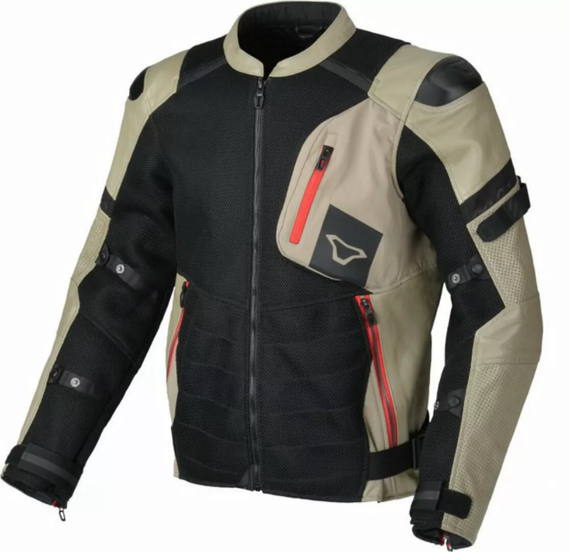 Macna Motorradjacke Olsan perforierte Motorrad Leder- / Textiljacke günstig online kaufen