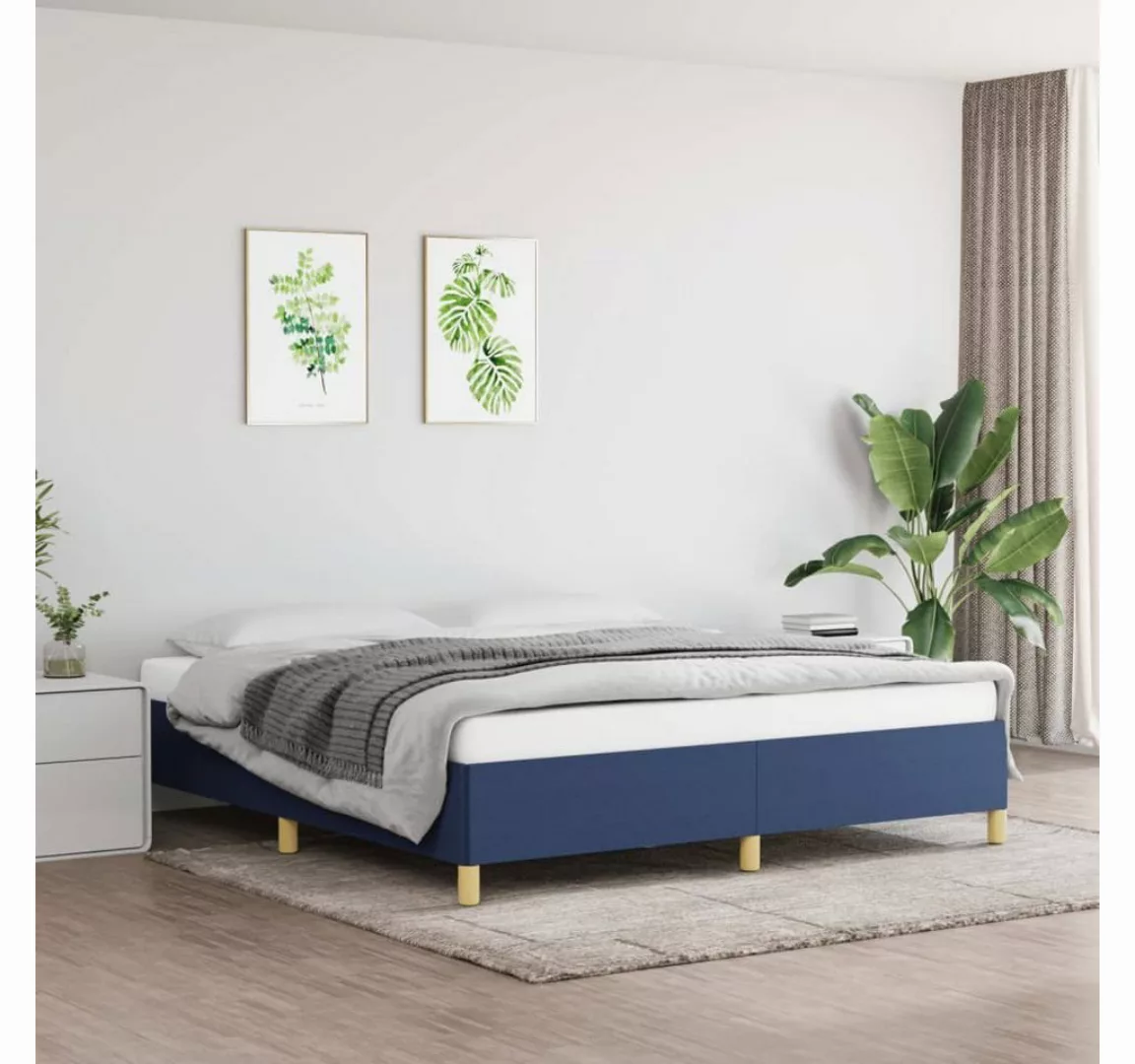furnicato Bett Boxspringbett Blau 160x200 cm Stoff günstig online kaufen