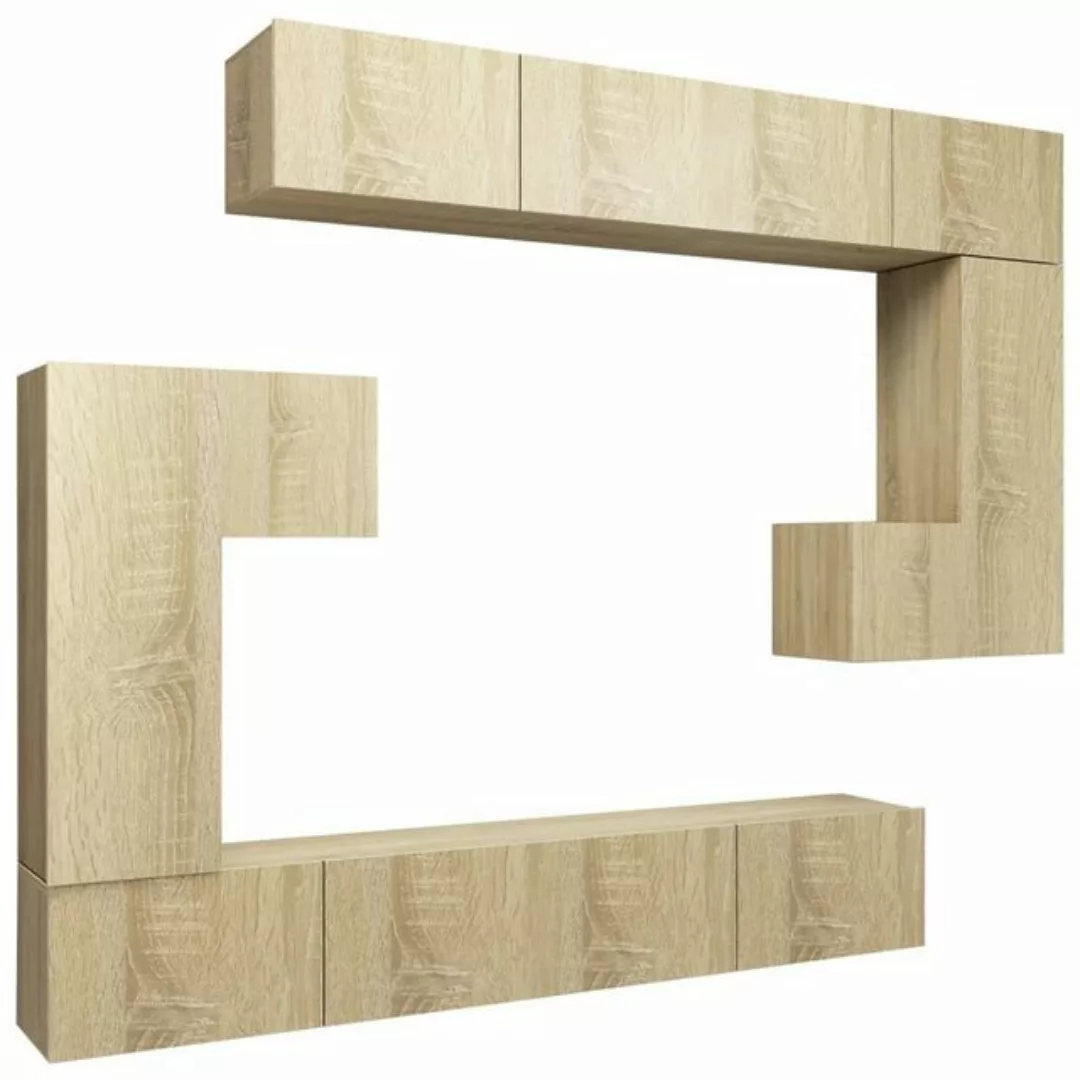 furnicato TV-Schrank 8-tlg. TV-Schrank-Set Sonoma-Eiche Holzwerkstoff (8-St günstig online kaufen