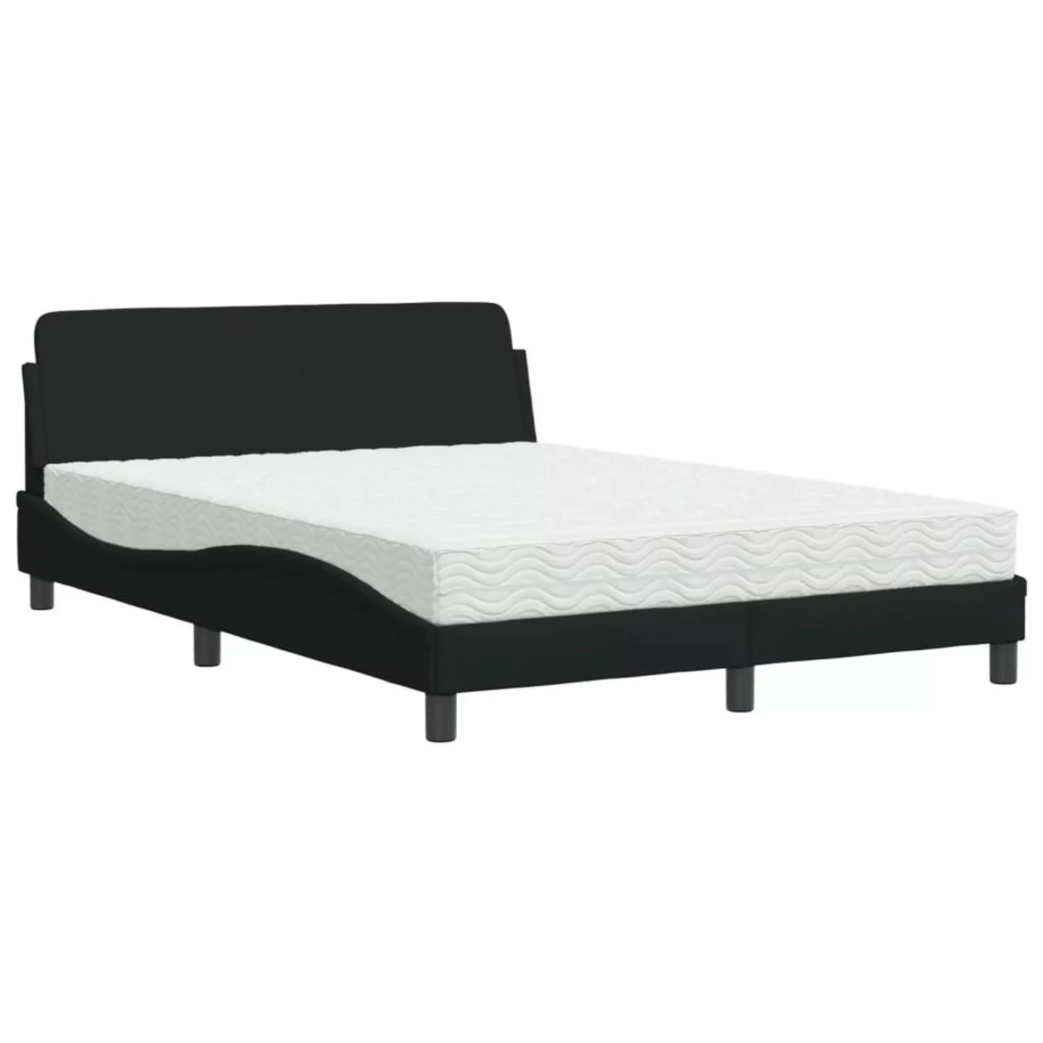 vidaXL Bett mit Matratze Schwarz 120x200 cm Stoff2008260 günstig online kaufen