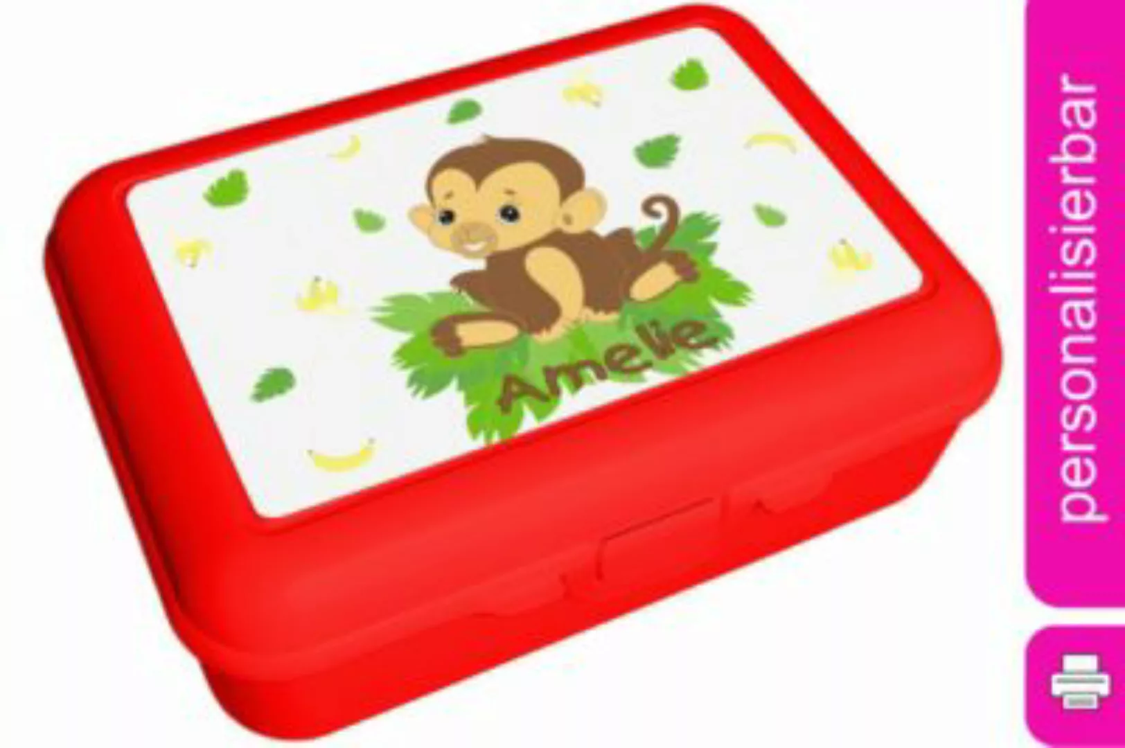 CreaDesign Brotdose mit Trennschale / Einsatz mit Name personalisiert Affen günstig online kaufen