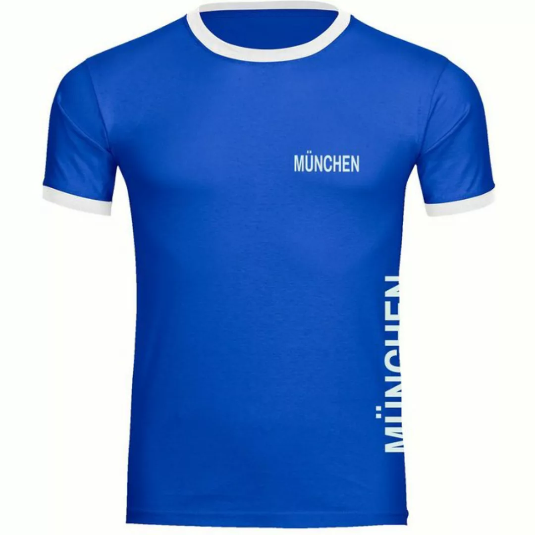 multifanshop T-Shirt Kontrast München blau - Brust & Seite - Männer günstig online kaufen