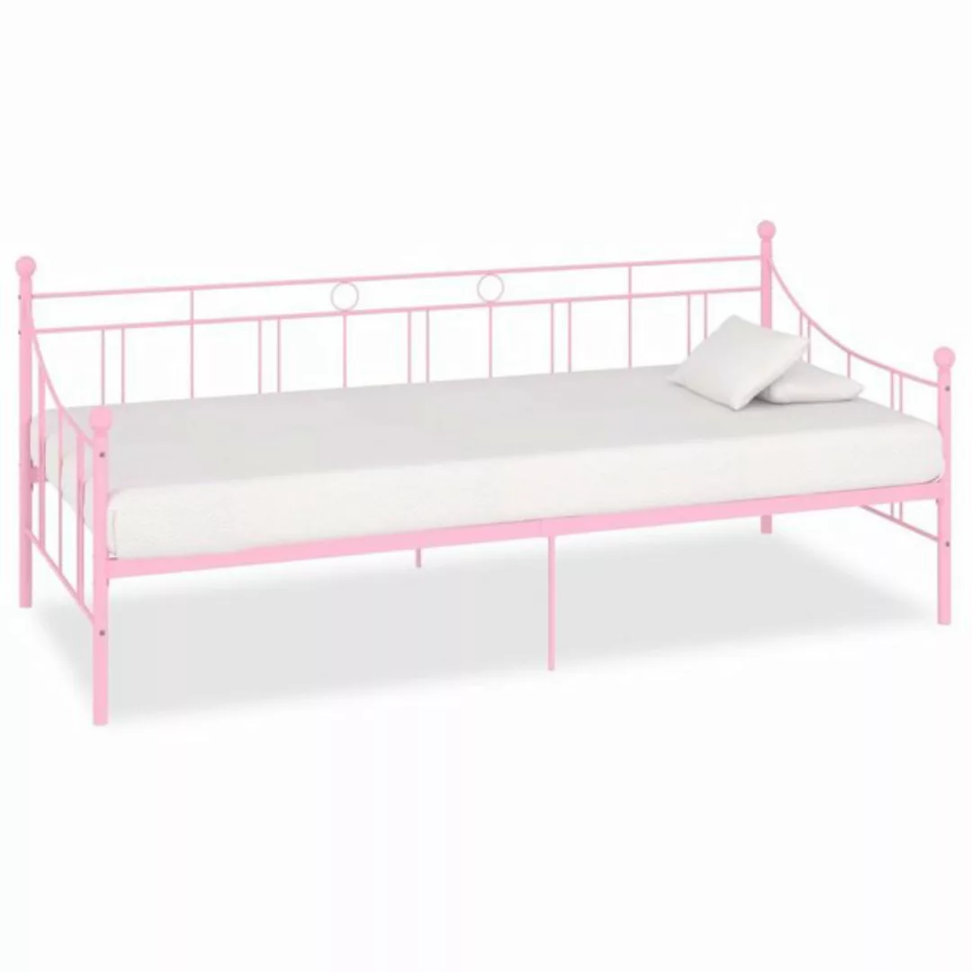 furnicato Bett Tagesbett-Rahmen Rosa Metall 90×200 cm günstig online kaufen